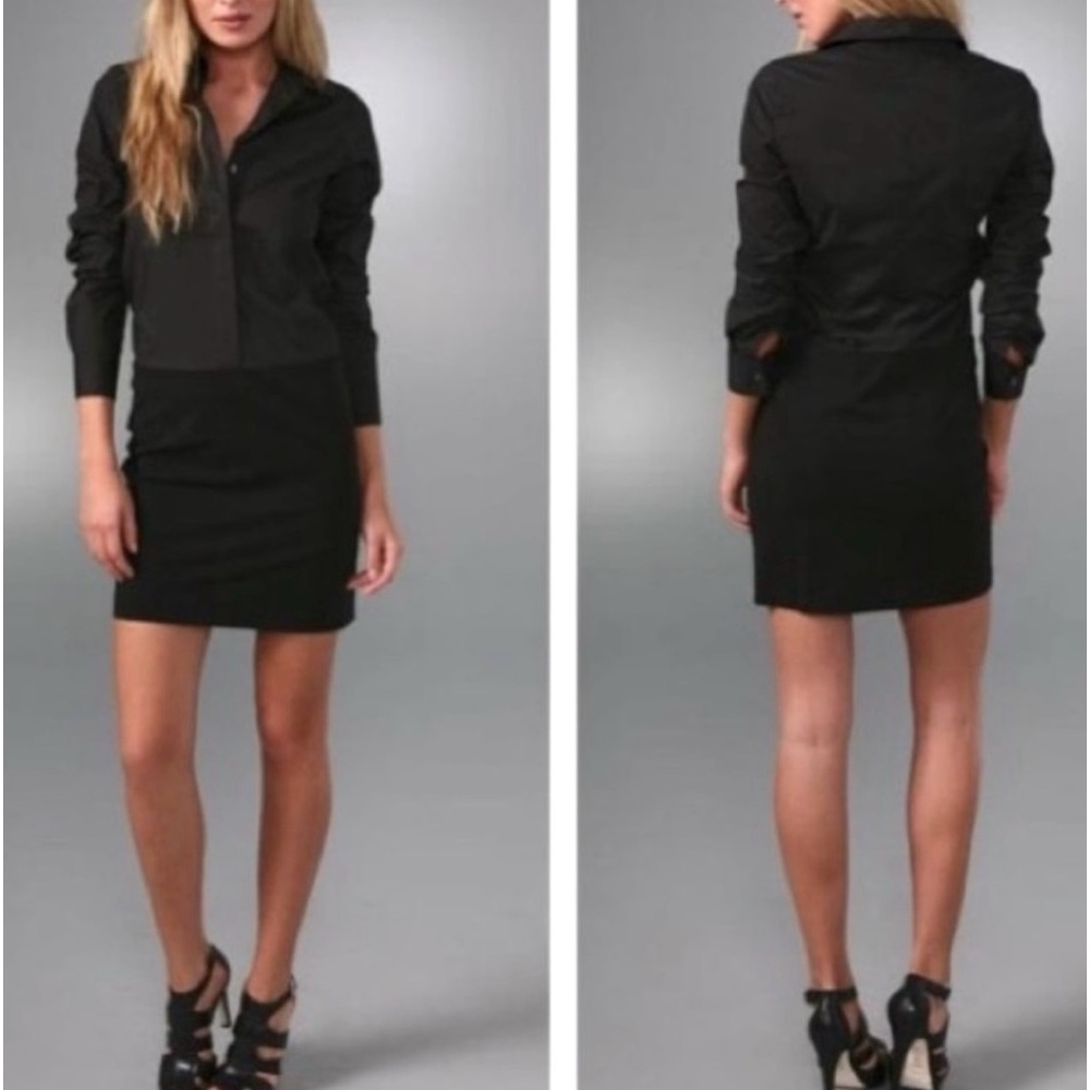 Theory Dress Shirtdress Black - Picture 10 of 10